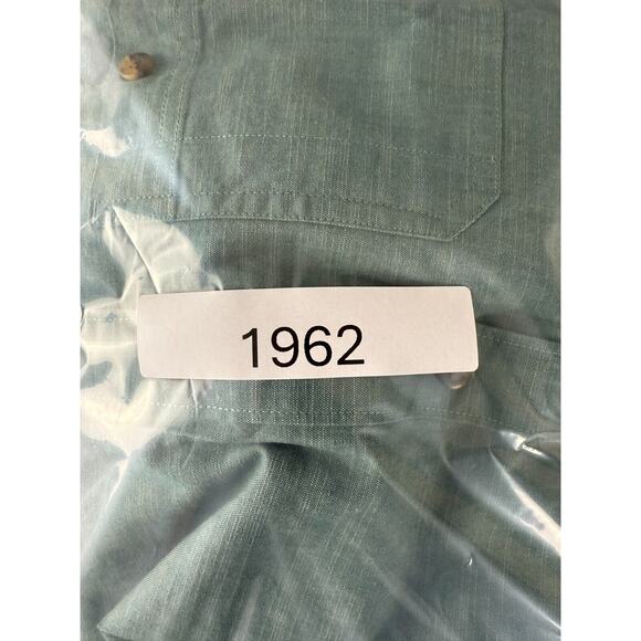 LL Bean Womens Size L Cotton Button Shirt Green Short Sleeve Casual Collared - Picture 9 of 10